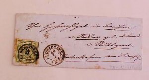 GERMAN WURTTEMBERG  #2 cat.$19.00 LUDWIGSBURG 1854