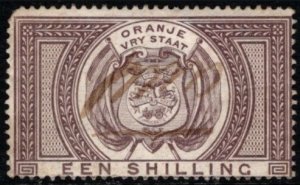1878 Orange Free State Revenue 1 Shilling Duty Stamp Used Pen Cancel