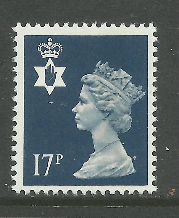 Northern Ireland GB 1990 QE2 17p Deep Blue Umm SG NI 44 ( F43 )