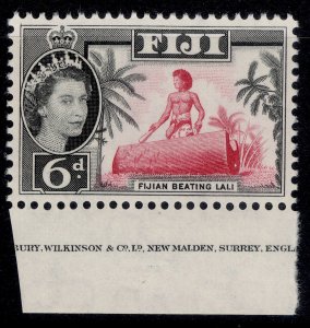 FIJI QEII SG314, 6d carmine & black, NH MINT.