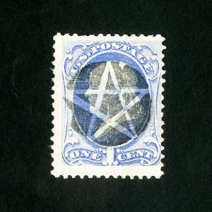 US Stamps # 134 F-VF Striking negative star cancel Scott Value $200.00