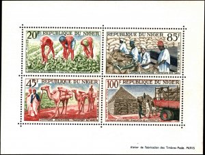 Niger #C34a, Complete Set, S/S Only, 1963, Food, Never Hinged