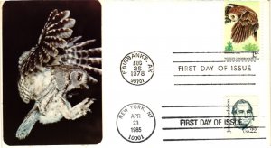 #1863 Audobon DUAL FDOI #1761 Saw Whet Owl – Quadracolor Plus Cachet