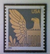 United States, Scott #3792, used(o), 2003, Eagle, (25¢), gold on gray