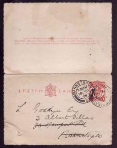 D1-GB-#13867-1p KGV letter card-Beeston-15 Sp 1916-Barnstapl