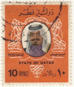 Qatar #556 – 10 riyal sheik used (a747)