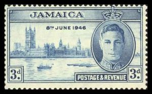 Jamaica Sc# 137a (perf 13½) MH 1946 3p Peace Issue