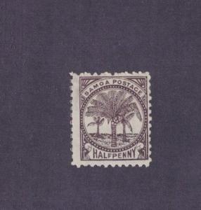 Samoa 9d - Palms. Half Penny Single. MH. OG. #02 SAM9d