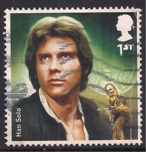 GB 2015 QE2 1st Star Wars ( 1st Issue)' Hans Solo 'used SG 3762 ( B870 )