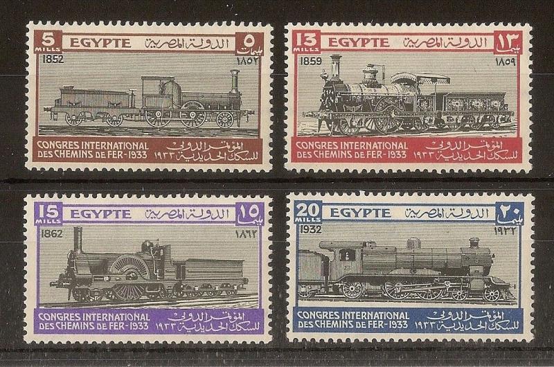 Egypt 1933 Railway Congress SG189-192 Mint Cat£90