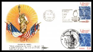 US 2224 Statue of Liberty Joint Issue Gill Craft U/A FDC