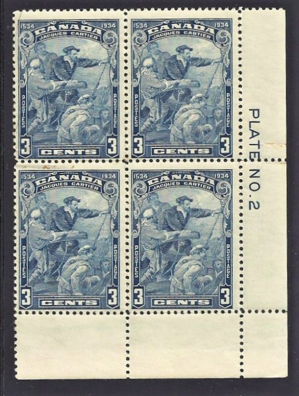 Plate block of 4, “Jacques Cartier,” Canada #208, MNH