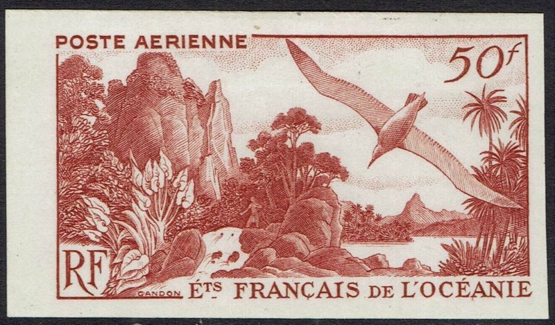 FRENCH OCEANIC SETTLEMENTS 1948 AIRMAIL 50FR IMPERF