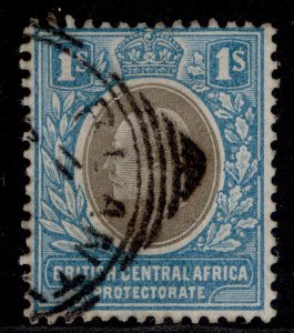 NYASALAND - BCA EDVII SG62b, 1s grey & blue, FINE USED. Cat £17.