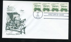 US 2128 Transportation Issue 8.3c Ambulance ADDR Artmaster cachet FDC