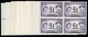 Nyasaland Protectorate #112-122 Cat$70.40+, 1963 QEII, complete set in sheet ...