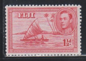 Fiji,  1 1/2d Man in Canoe (SC# 132a) MLH