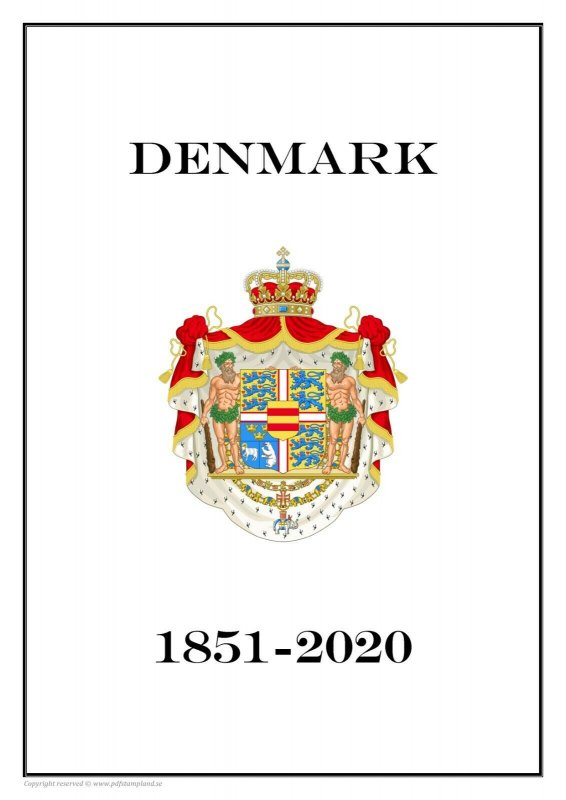 Denmark Danmark 1851 - 2020  PDF PDF(DIGITAL) STAMP ALBUM PAGES