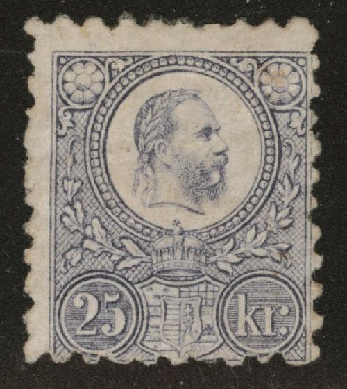 Hungary Scott 12 MH*  1871-1872 Franz Joseph engraved CV$200 see notes and scans