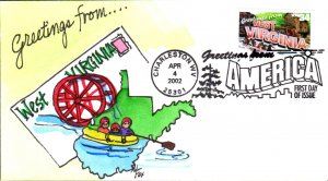 #3608 Greetings From West Virginia Fox FDC
