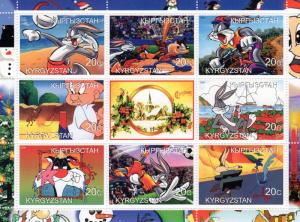 Kyrgyzstan 2000 Bugs Bunny/Mr.Magu/Merry Christmas  Sheetlet 9 Perforated MNH