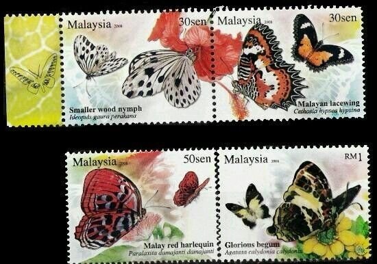 *FREE SHIP Butterflies Malaysia 2008 Insect Flower Flora Fauna (stamp) MNH