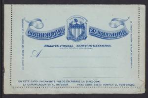 Salvador H&G A3 mint 1895 5c blue Letter Card