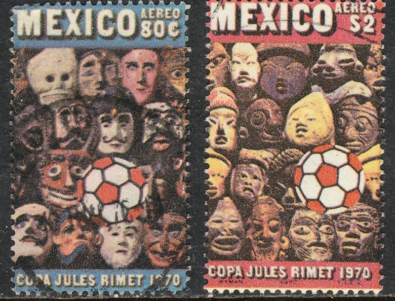 MEXICO C372-C373, World Soccer Championship Cup. Used (1178)