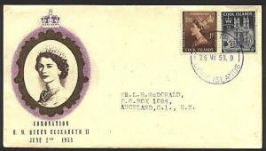 COOK ISLANDS AITUTAKI 1953 Coronation FDC - Aitutaki violet cds............93553