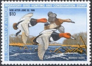 RW54, Redheads Federal Duck Stamp VF OG NH - Stuart Katz 