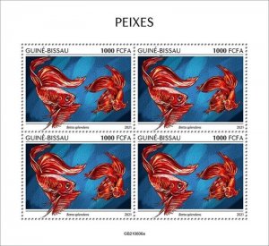 Guinea-Bissau - 2021 Siamese Fighting Fish - 4 Stamp Sheet - GB210606f