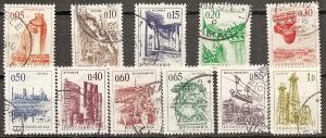 Yugoslavia   830-40 Used 1966 Industry Definitives CV $10.50