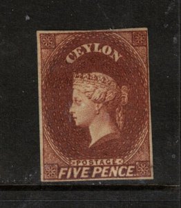 Ceylon #6 (SG #5) Mint Fine Part Original Gum Hinged **With Certificate**