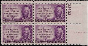 946 Mint,OG,NH... Plate Block of 4... SCV $1.00