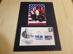General Dwight Eisenhower WWII USA FDC Cover mounted photograph mount size A4