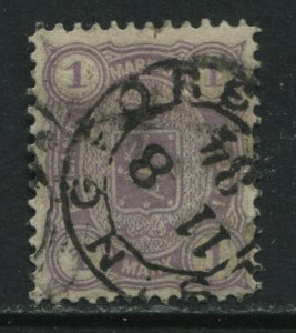 Finland 1877 1 mark violet used