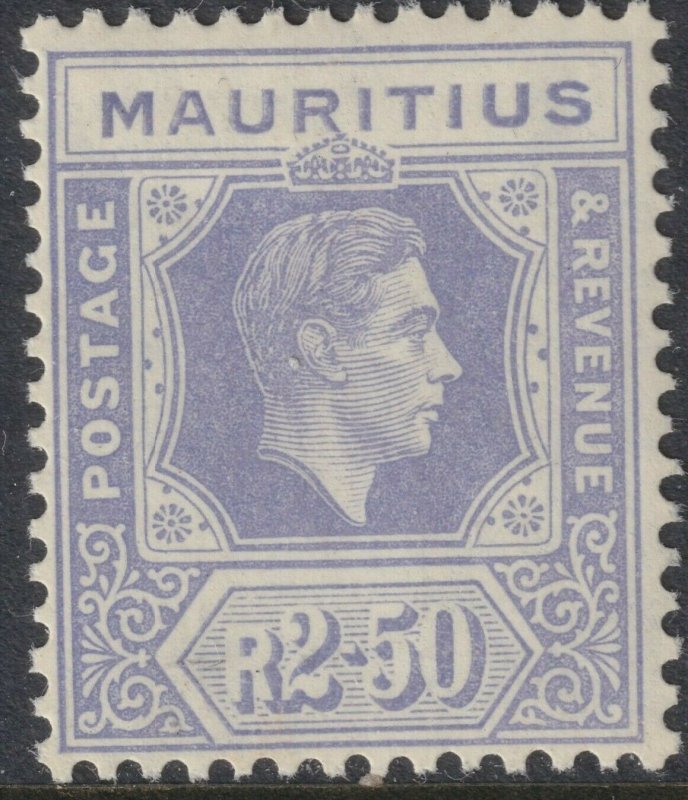 Sc# 220 British Mauritius 1943 KGVI King George VI 2.50R issue MLMH CV $24.00