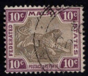 Federated Malay States Scott 23a Used wmk 2 Tiger stamp 1901