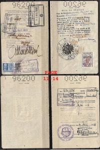 JUDAICA ISRAEL PASSPORT , SEPARATE PAGES, REVENUE STAMP, VISAS, 1958