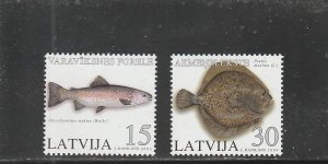 Latvia  Scott#  596-597  MNH  (2004 Fish)