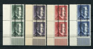 AUSTRIA 1945 GRAZ OVERPRINTS CORNER PAIRS 674-692 693I-696I PERFECT MNH CERT VÖB