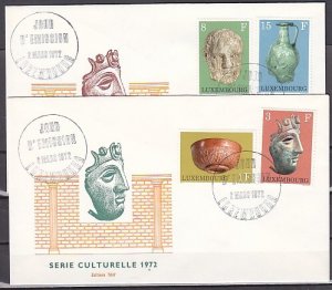 Luxembourg, Scott cat. 508-511. Museum Artifacts Issue. 2 First day covers. ^