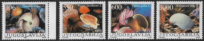 YUGOSLAVIA 1988 SEA SHELLS Set Sc 1894-1897 MNH