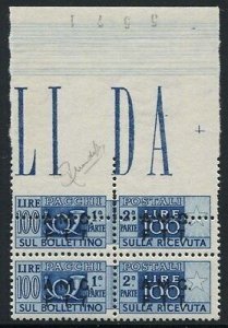 Trieste A - Postal parcels Lire 100 varieties