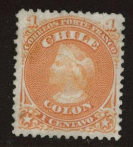 Chile Scott 15 MH* 1867 Colombus stamp nice color & centerin