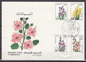 Algeria, Scott cat. 825-828. Flowers issue. First day cover. ^