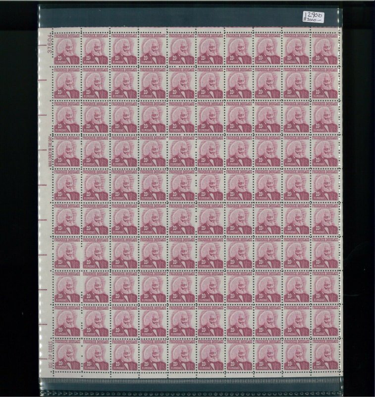 1967 United States Postage Stamp #1290b Plate No 37604 Mint Full Sheet Certified