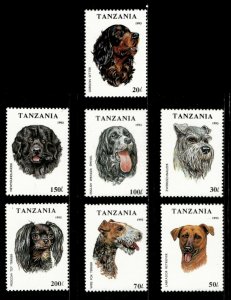 Tanzania 1993 - Dog Breeds, Pets - Set of 7v - Scott 1144-50 - MNH