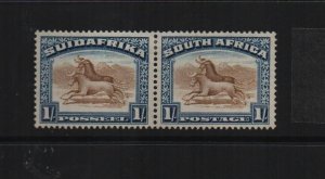 South Africa 1927 SG36 1 Shilling mounted mint pair