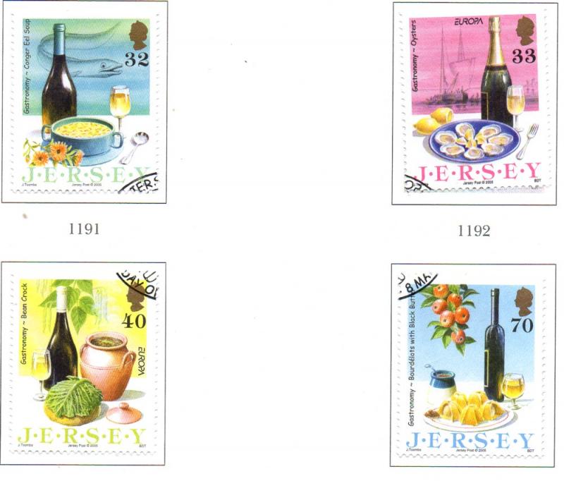 Jersey Sc 1152-5 2005 Europa Gastronomy stamp set Used